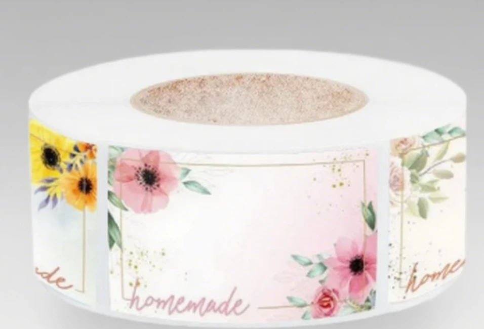 Food Storage Year Supply - 500Pcs Roll Flowers Blank Labels 3x5cm