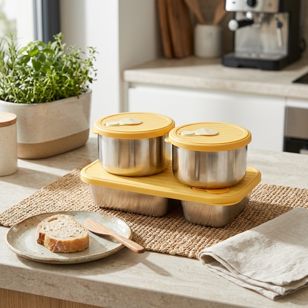 Food Storage Prep Containers - 304 Stainless Steel Bento Box Microwave