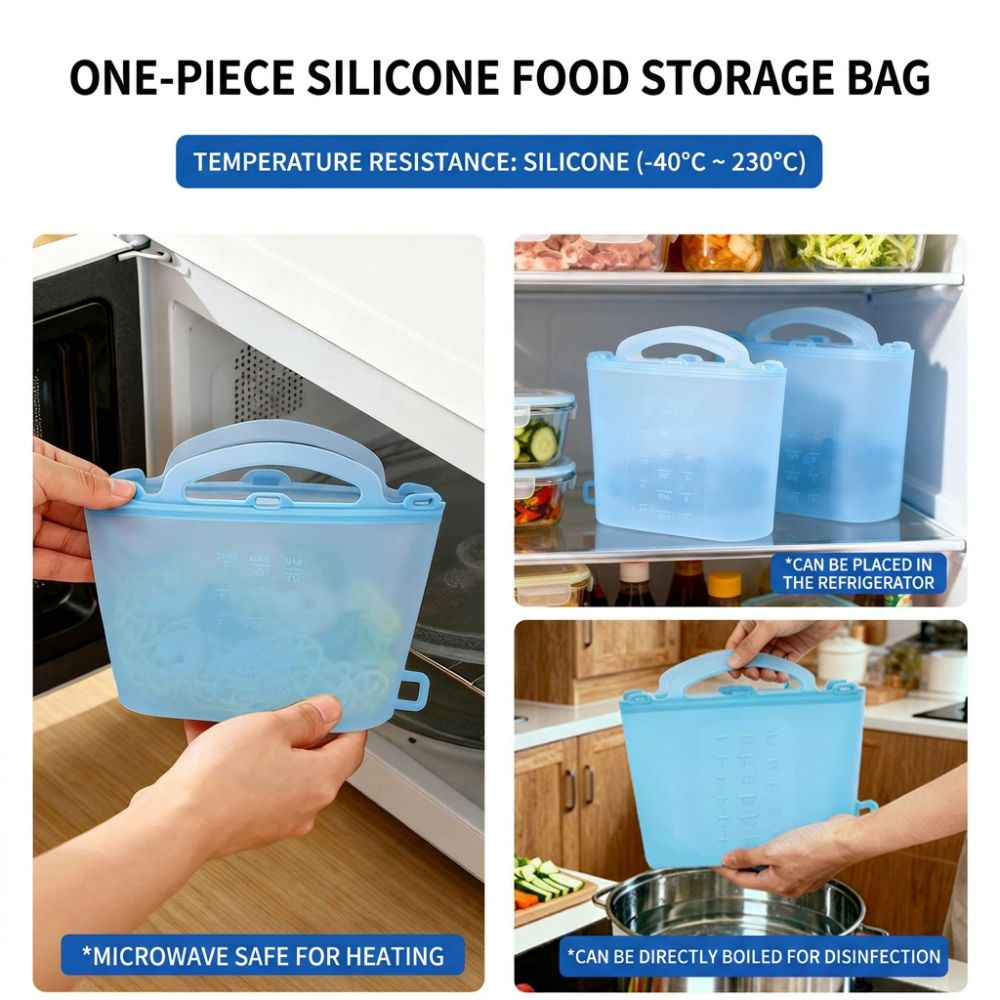Food Storage Temperature - 1500ml Food Storage Bags Reusable Leak-Proof