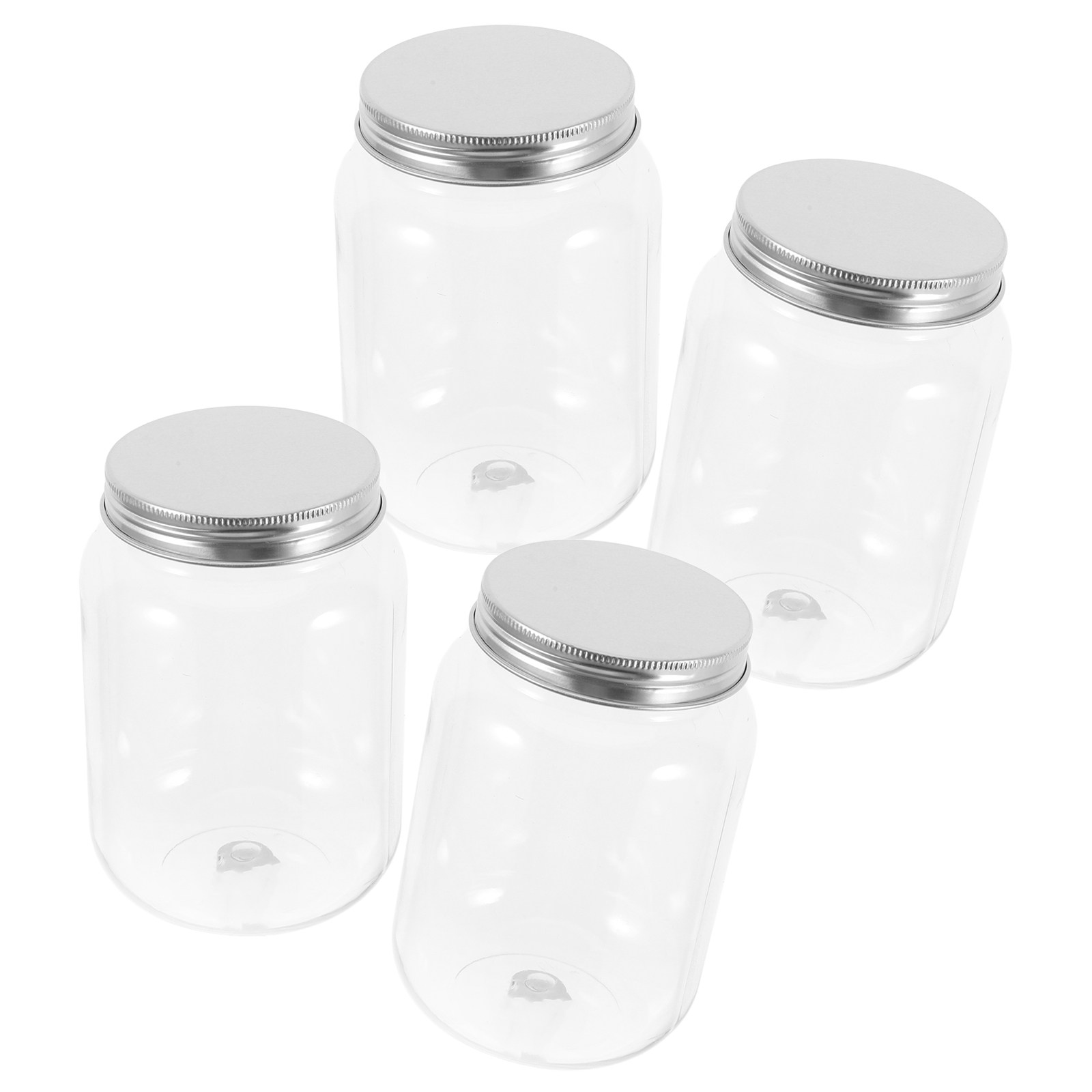 Food Storage Airtight - 4Pcs Clear Plastic Storage Jars with