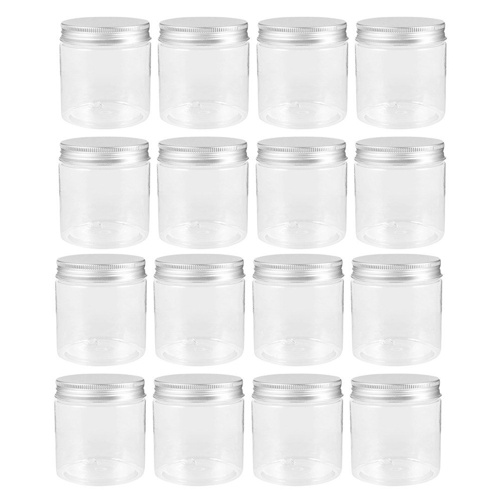 Food Storage Jars Plastic - 20Pcs Transparent Pet Jars with Sealing