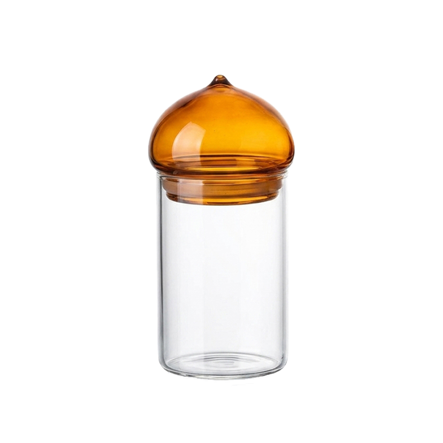Food Storage With Glass Lids - Amber Lid Glass Storage Jar, High