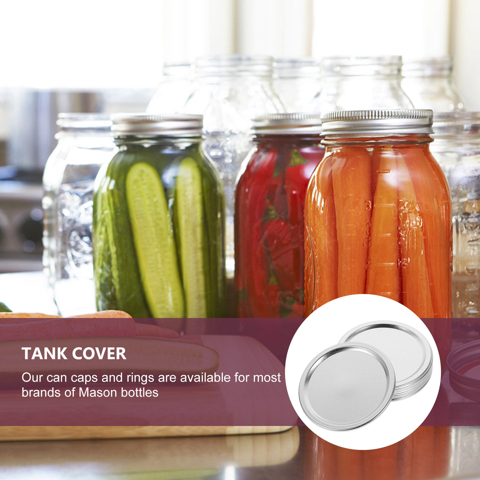 20Pcs Metal Jar Lids Airtight  - Food Storage Airtight ulasan dan harga