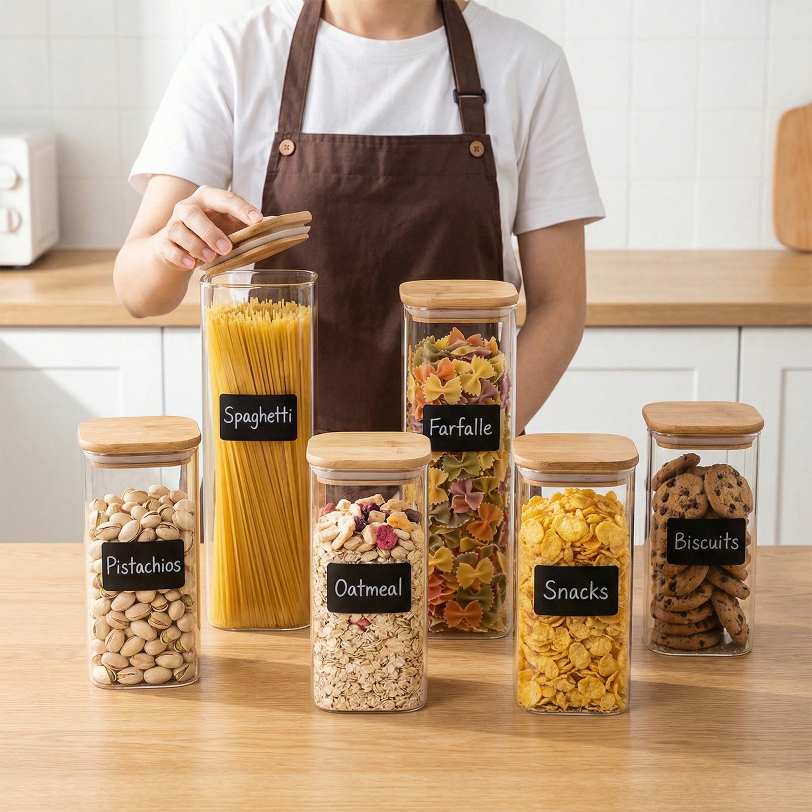 6/12pcs Glass Food Storage Con - Food Storage With Glass Lids ulasan dan harga
