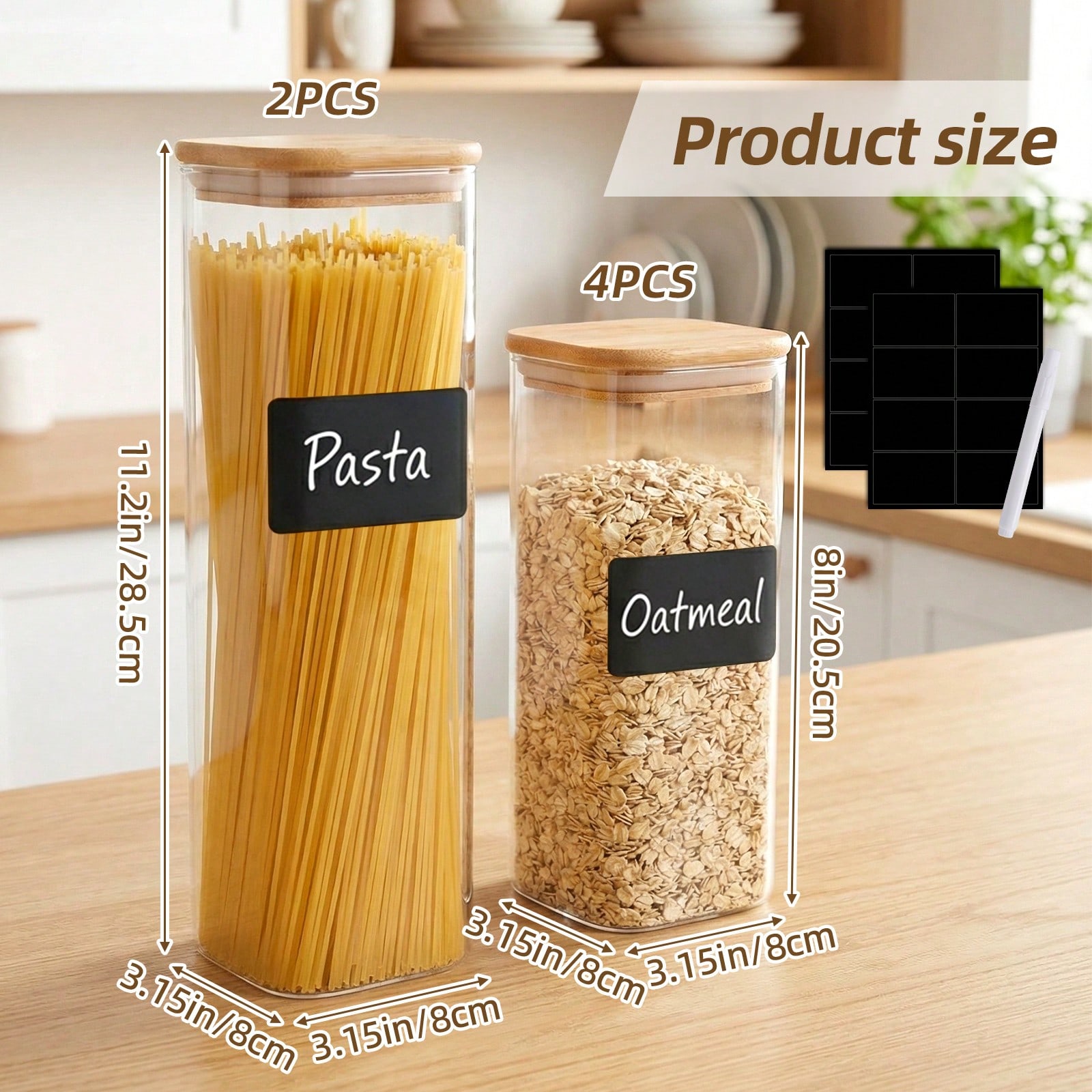 6/12pcs Glass Food Storage Con - Food Storage With Glass Lids ulasan dan harga