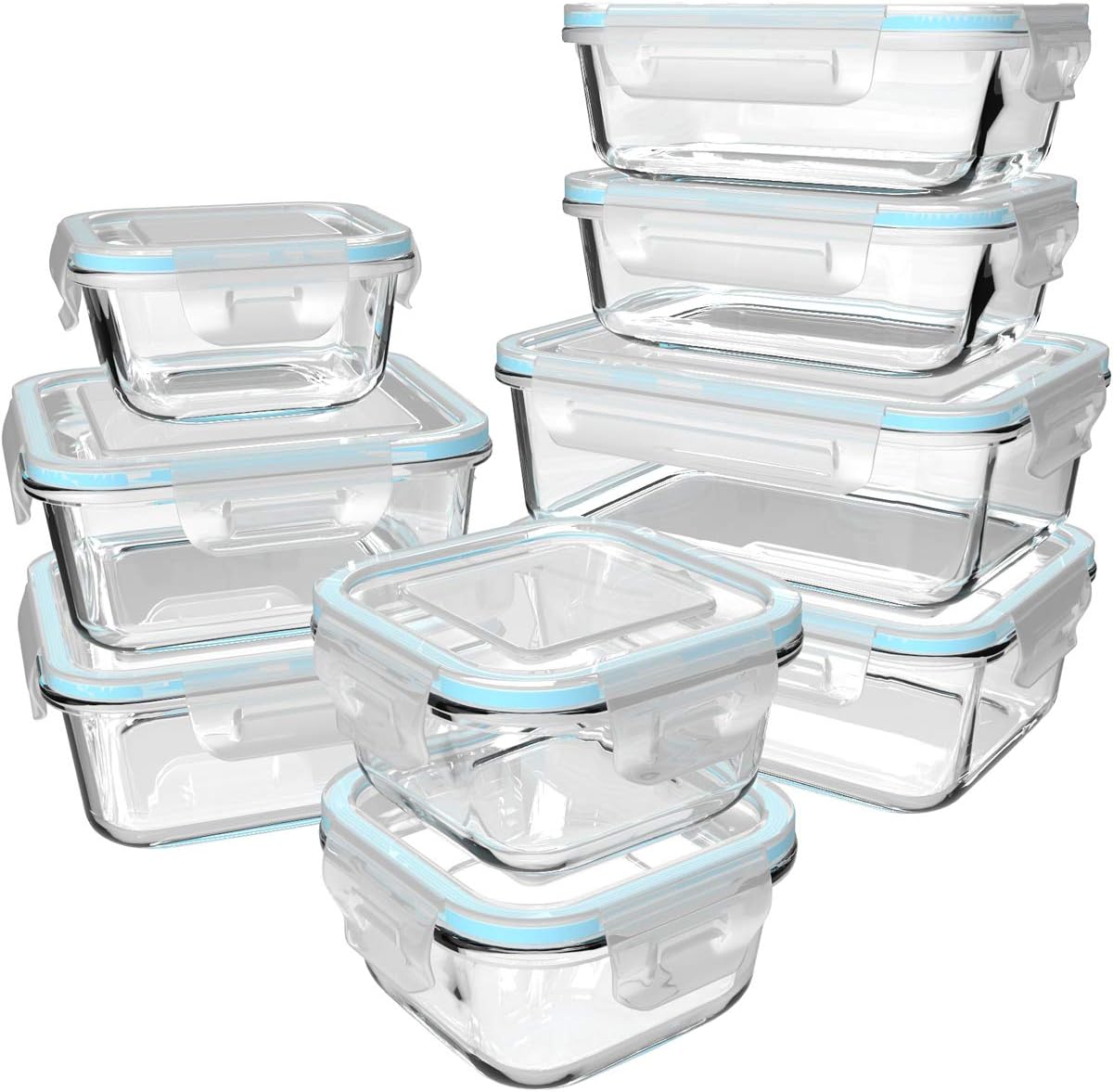 18 Piece Glass Food Storage Co - Food Storage With Glass Lids ulasan dan harga