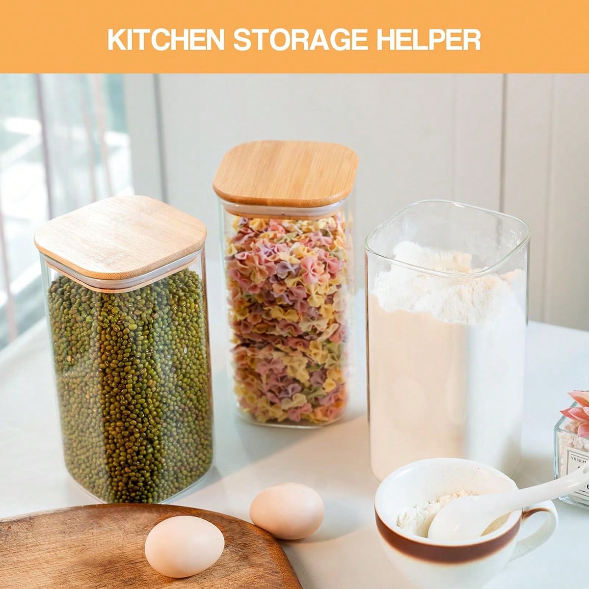 6 Pack Glass Food Storage Jars - Food Storage With Glass Lids ulasan dan harga