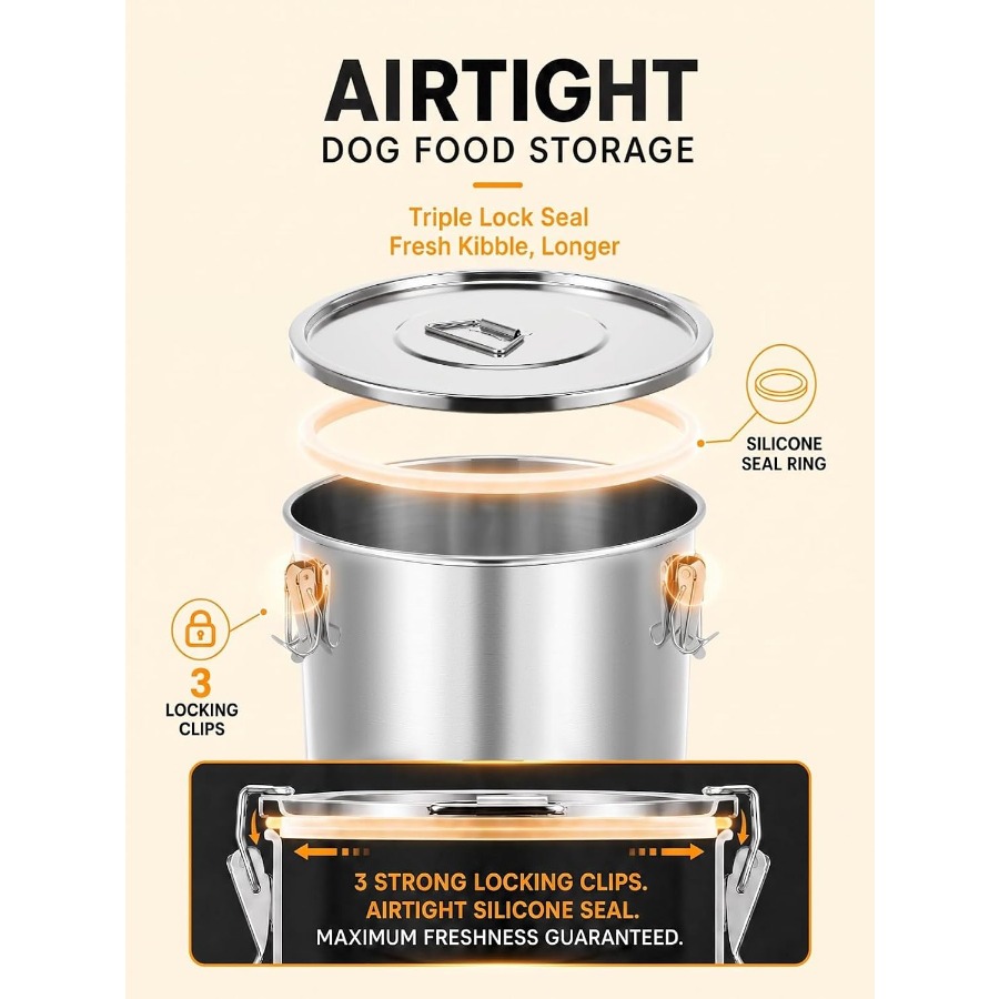 35LBS Airtight Stainless Steel - Food Storage Airtight ulasan dan harga