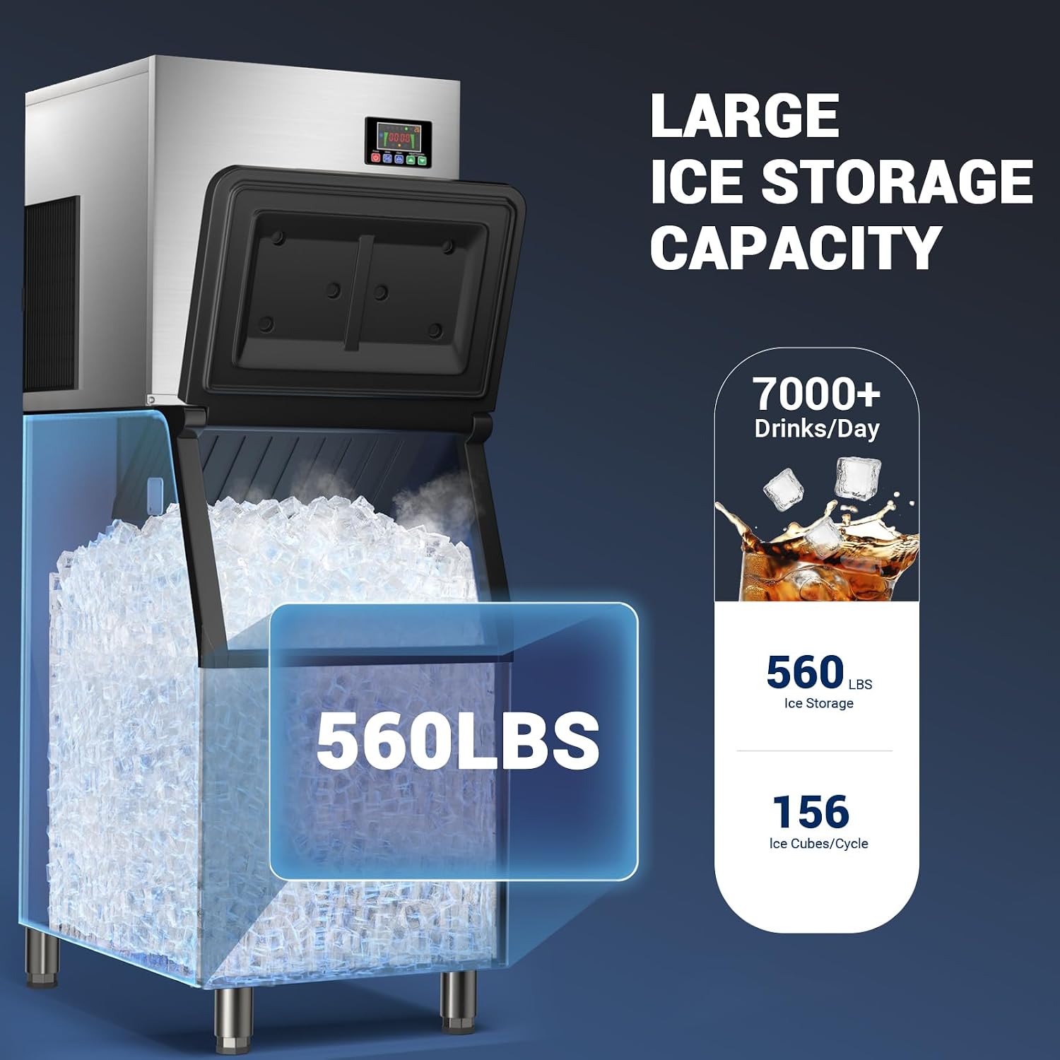 Commercial Ice Maker Machine w - Food Storage For Restaurant ulasan dan harga