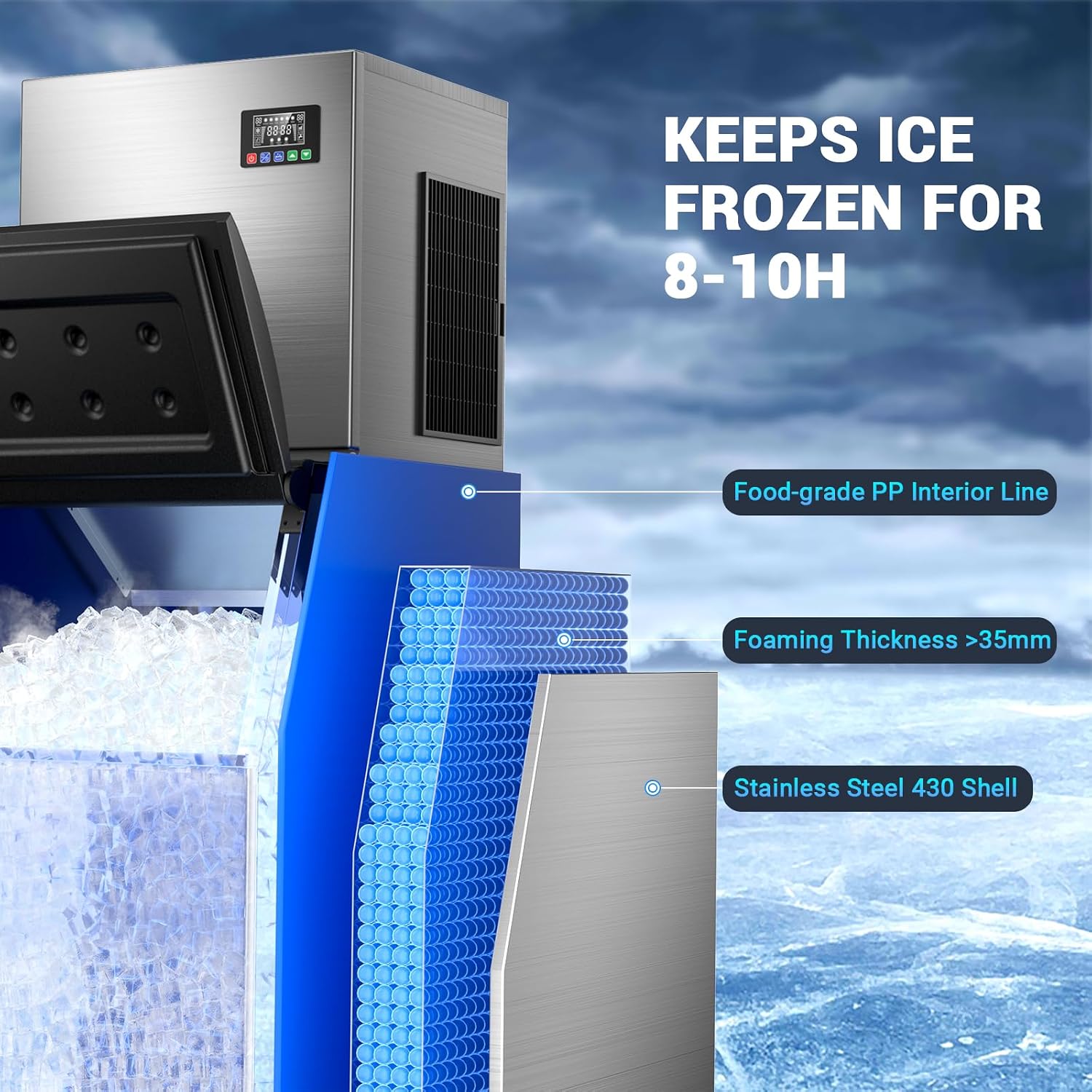 Commercial Ice Maker Machine w - Food Storage For Restaurant ulasan dan harga