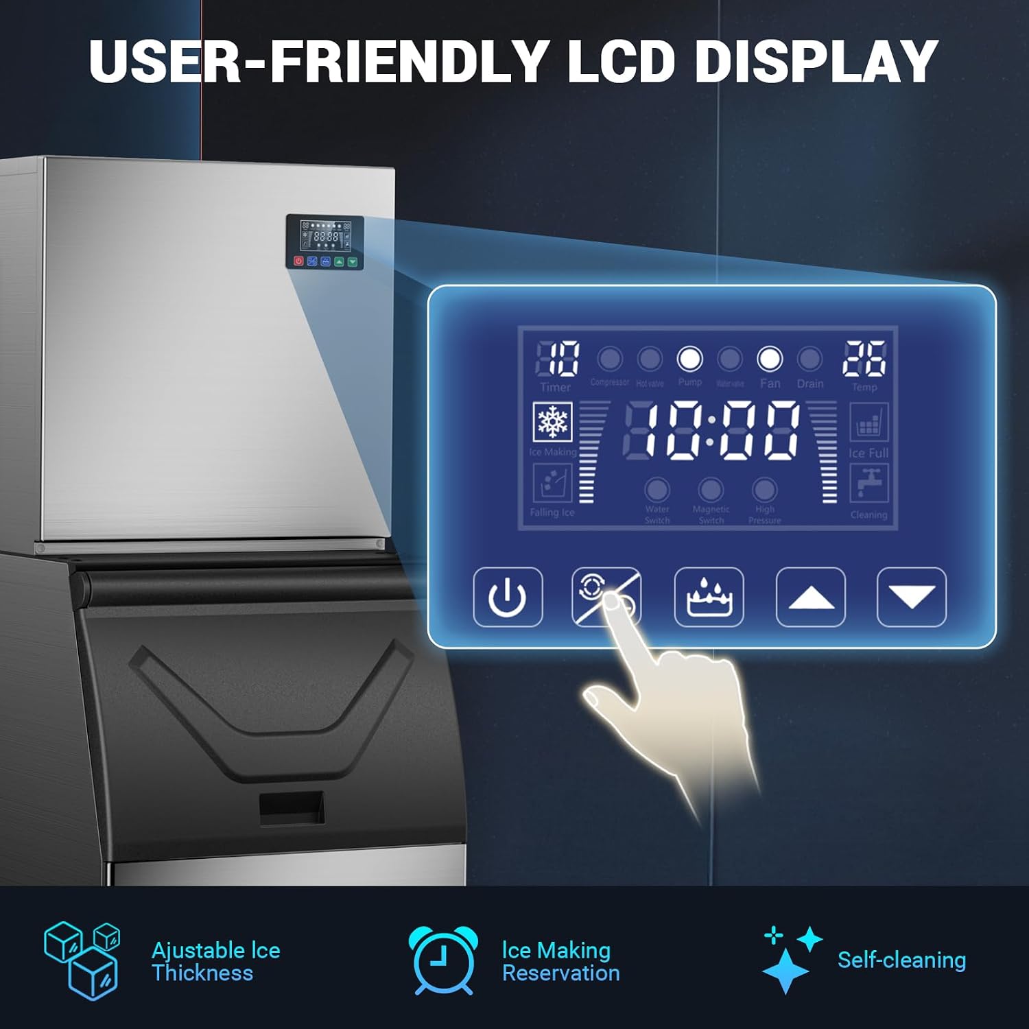 Commercial Ice Maker Machine w - Food Storage For Restaurant ulasan dan harga