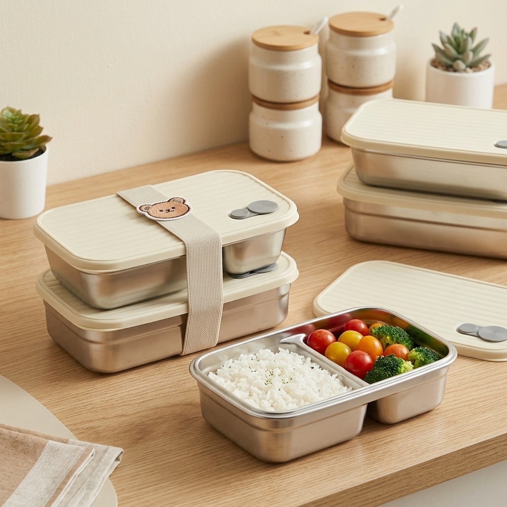 Stainless Steel Bento Box Meta - Food Storage Prep Containers ulasan dan harga
