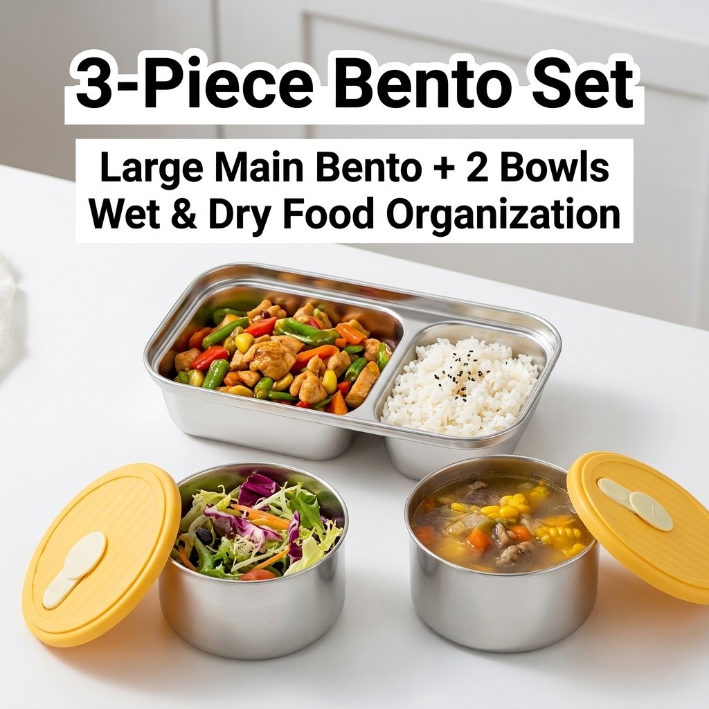 304 Stainless Steel Bento Box  - Food Storage Prep Containers ulasan dan harga