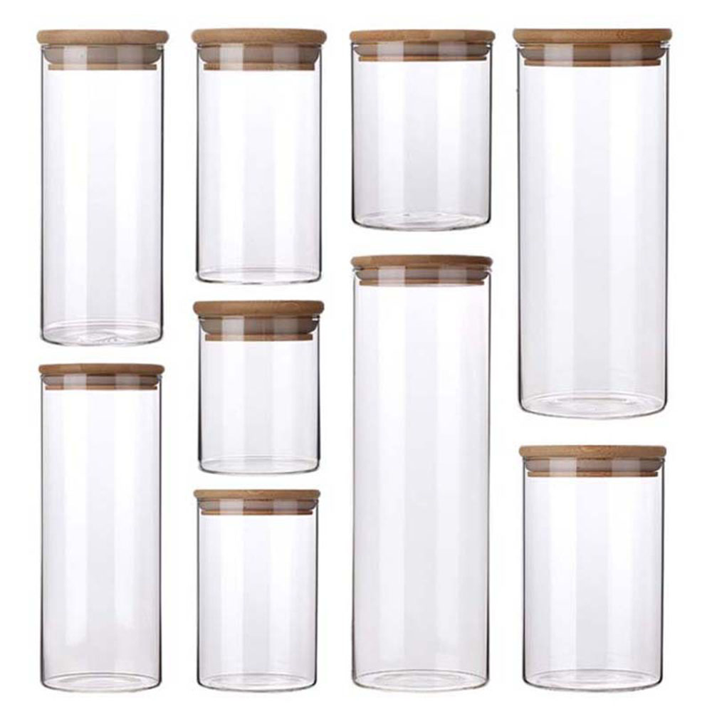 4/8pcs 250ml 500ml 1000ml Glas - Food Storage With Glass Lids ulasan dan harga
