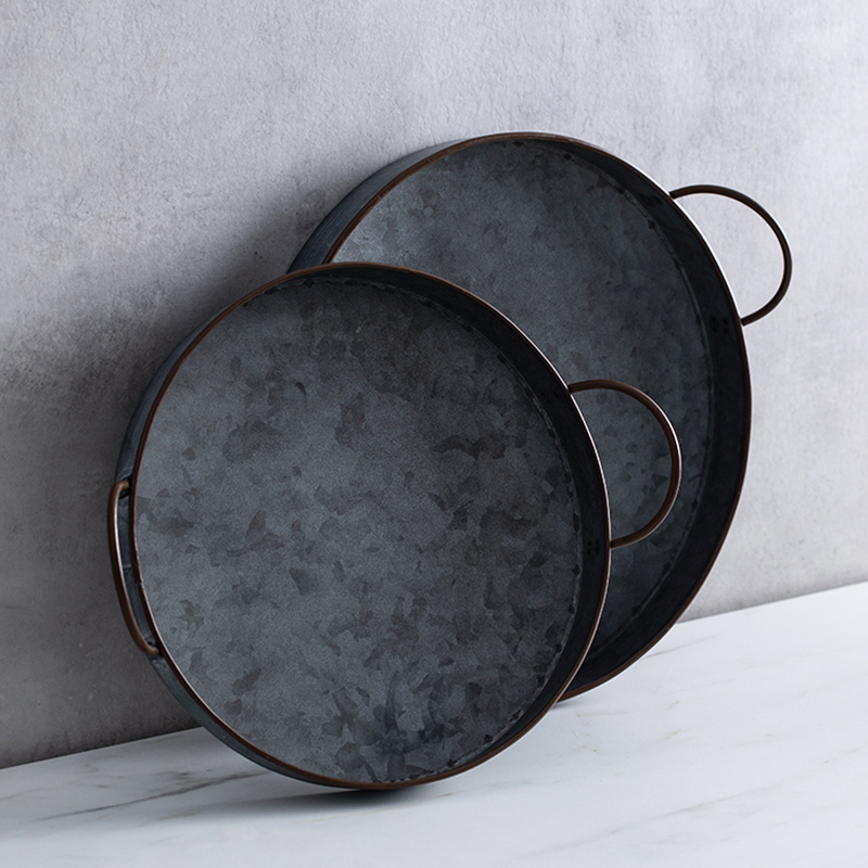 European Retro Round Iron Plat - Food Storage For Restaurant ulasan dan harga