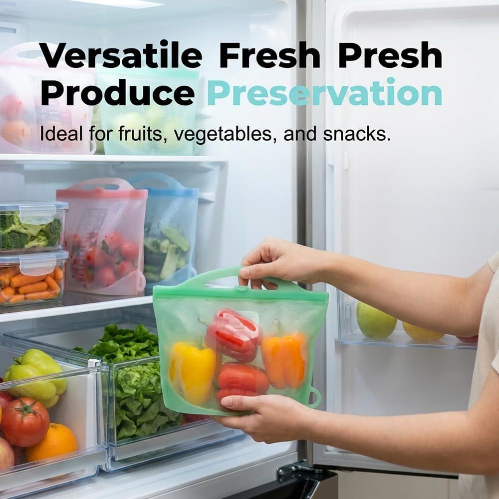 1500ml Food Storage Bags Reusa - Food Storage Temperature ulasan dan harga
