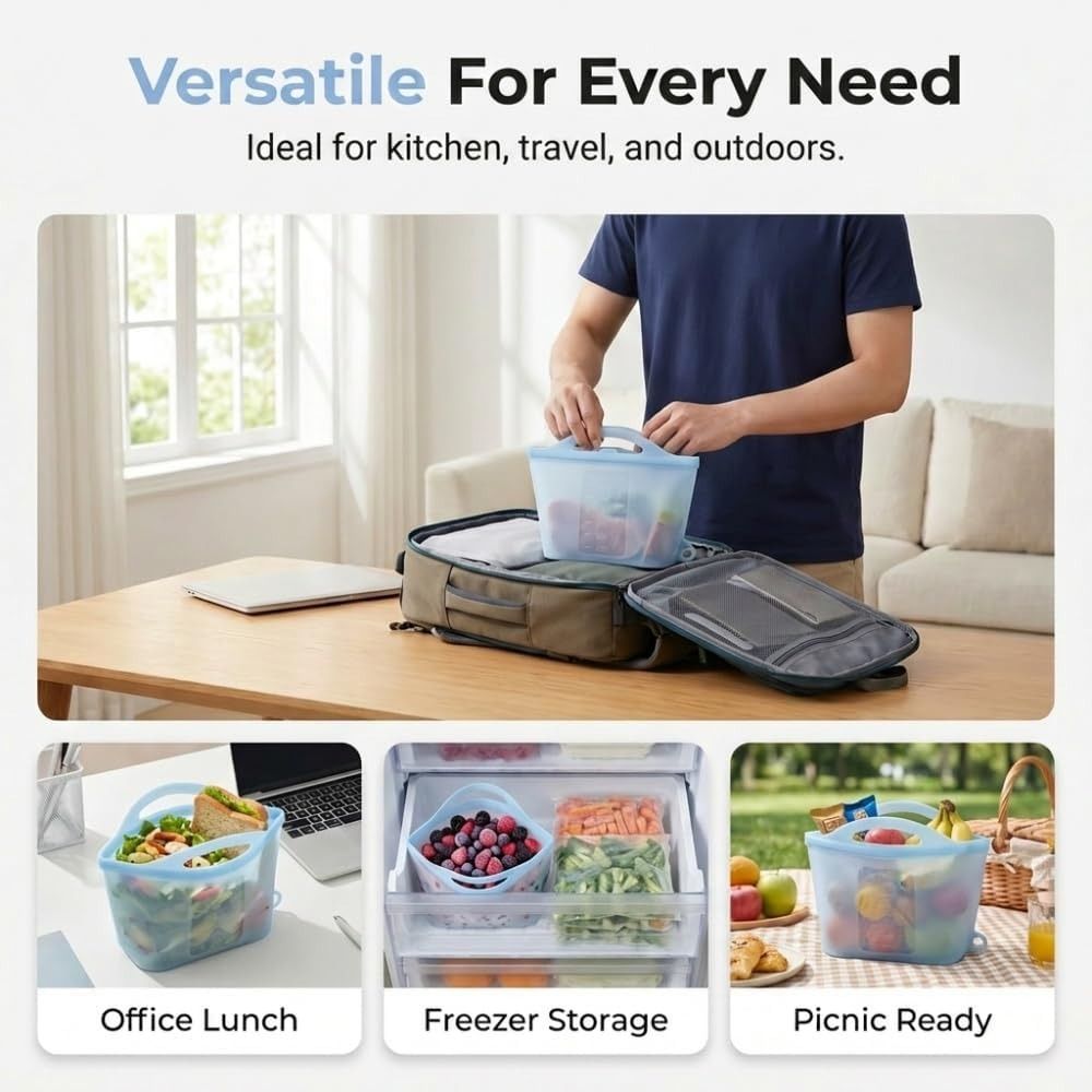 1500ml Food Storage Bags Reusa - Food Storage Temperature ulasan dan harga