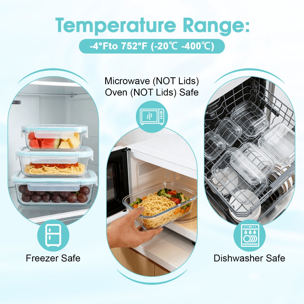 16Sealed Glass Food Storage Co - Food Storage With Glass Lids ulasan dan harga