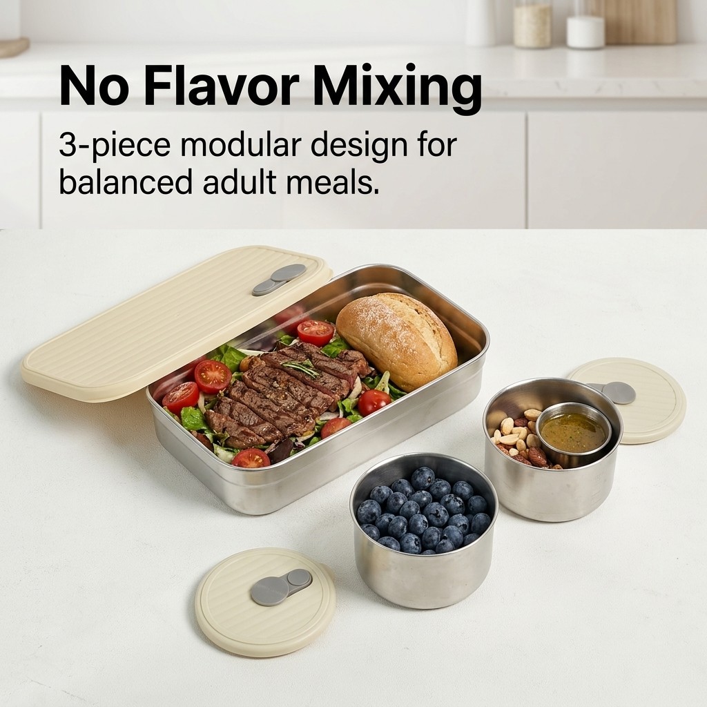 Microwave Safe 304 Stainless S - Food Storage Prep Containers ulasan dan harga