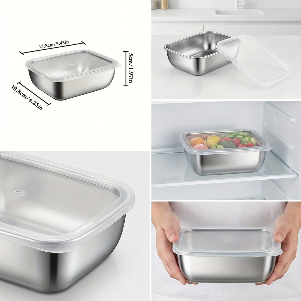 5PCS Stainless Steel Food Stor - Food Storage Prep Containers ulasan dan harga