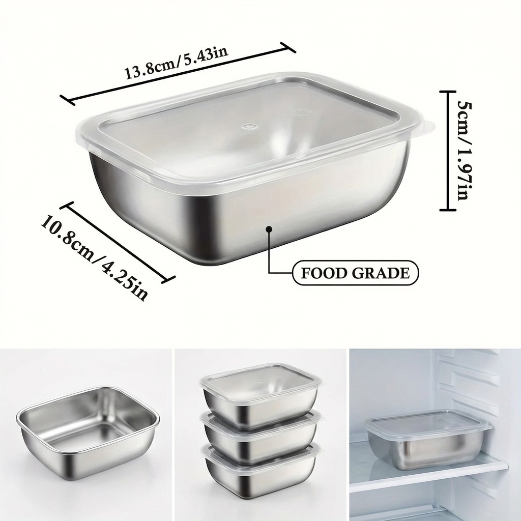 5PCS Stainless Steel Food Stor - Food Storage Prep Containers ulasan dan harga