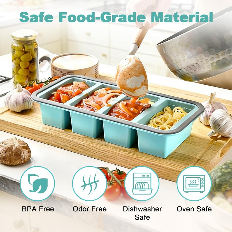 Silicone Freezer Molds with Li - Food Storage Freezer Containers ulasan dan harga