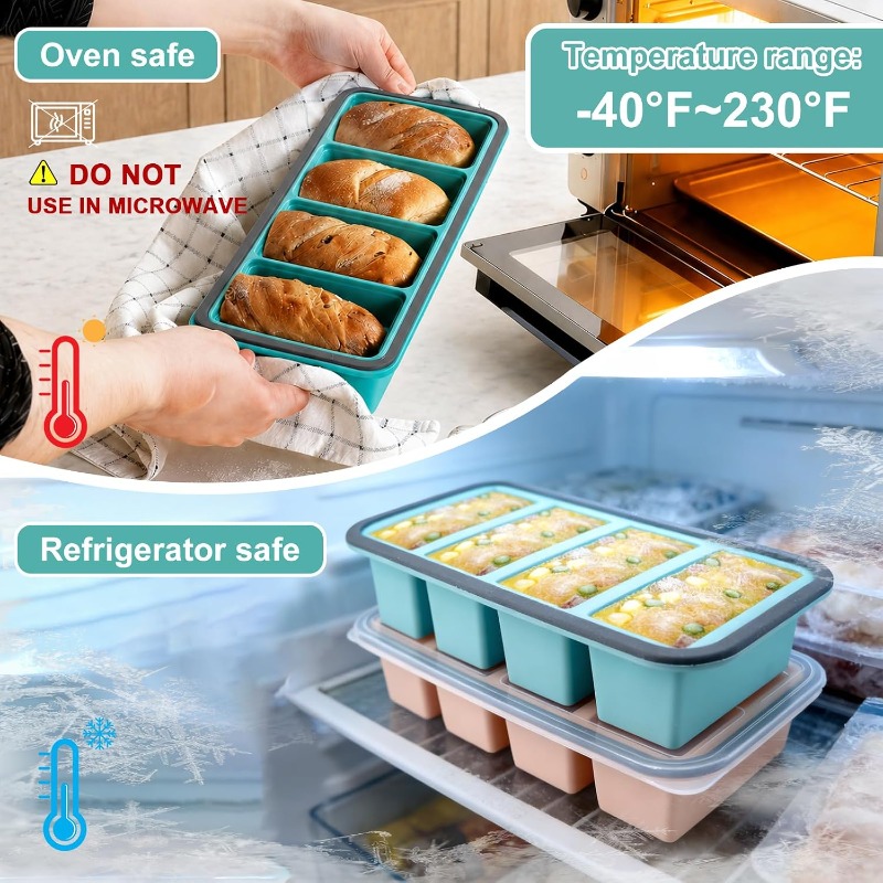 Silicone Freezer Molds with Li - Food Storage Freezer Containers ulasan dan harga