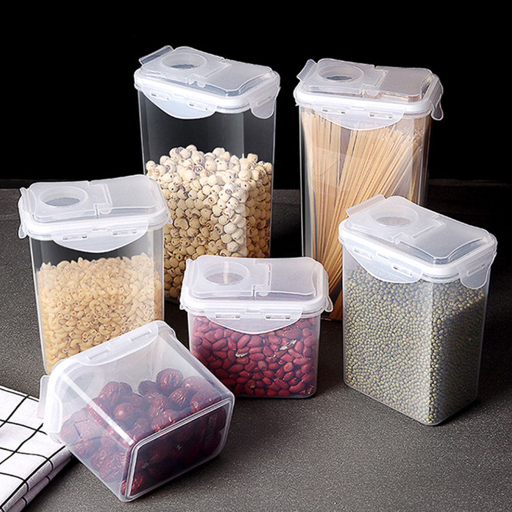 2Pcs Storage Jars Set Clear Pl - Food Storage Airtight ulasan dan harga