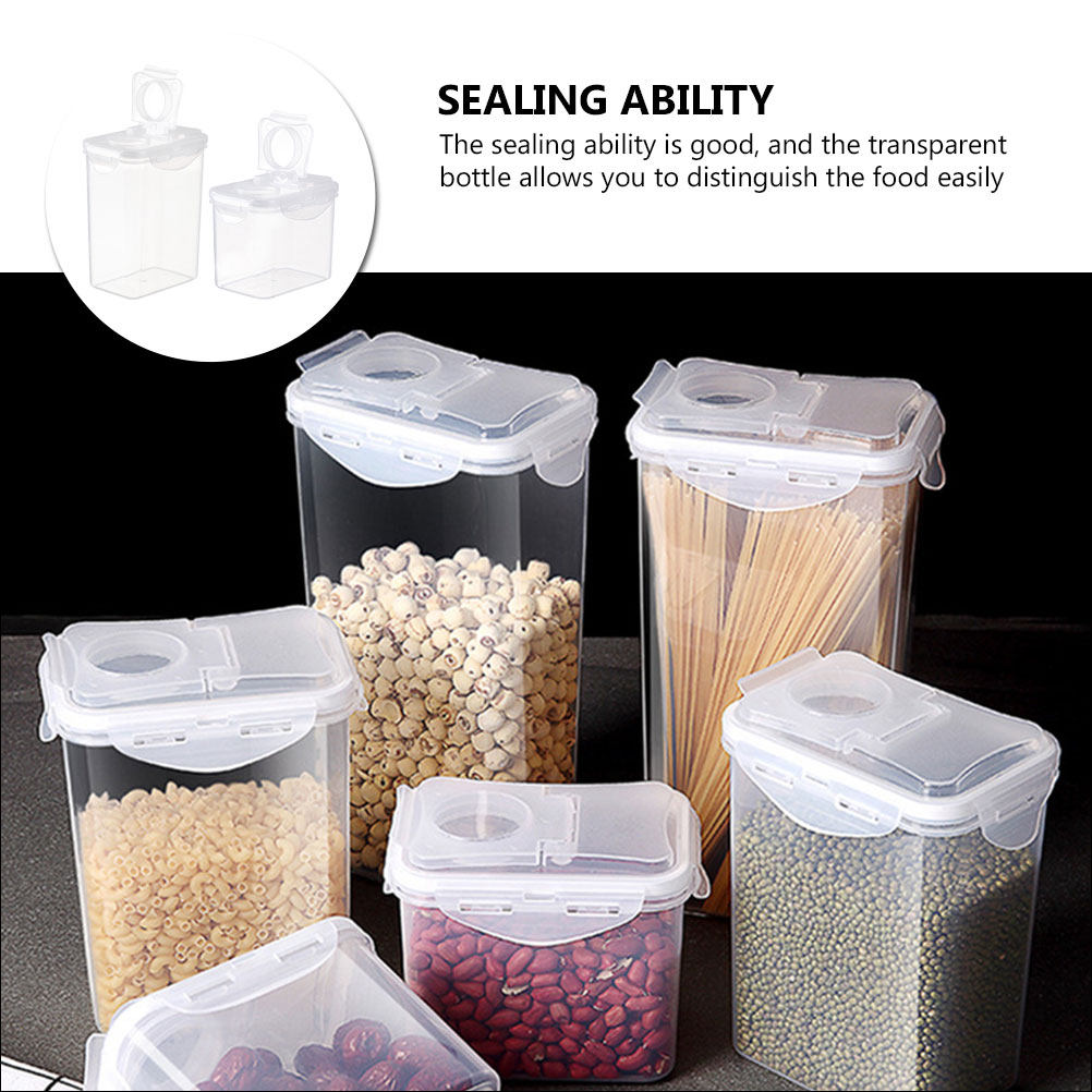 2Pcs Storage Jars Set Clear Pl - Food Storage Airtight ulasan dan harga