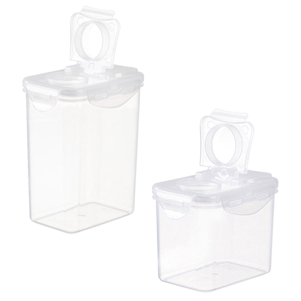 2Pcs Storage Jars Set Clear Pl - Food Storage Airtight ulasan dan harga