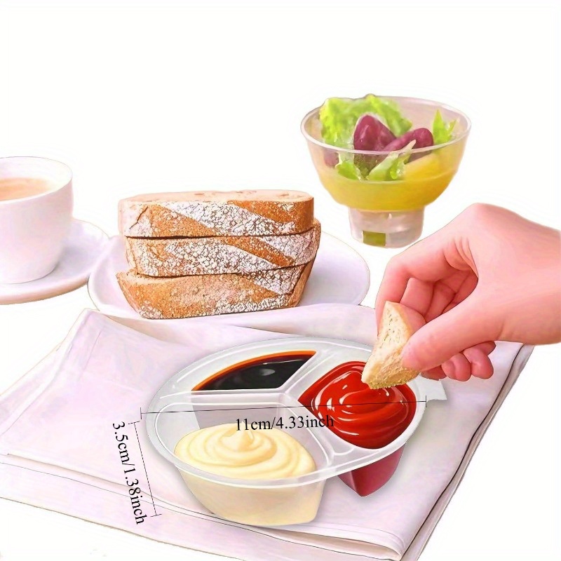 Round 3-Compartment Disposable - Food Storage For Restaurant ulasan dan harga