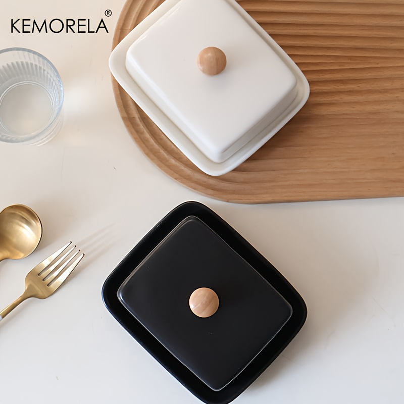 Ceramic Butter Dish with Lid R - Food Storage For Restaurant ulasan dan harga