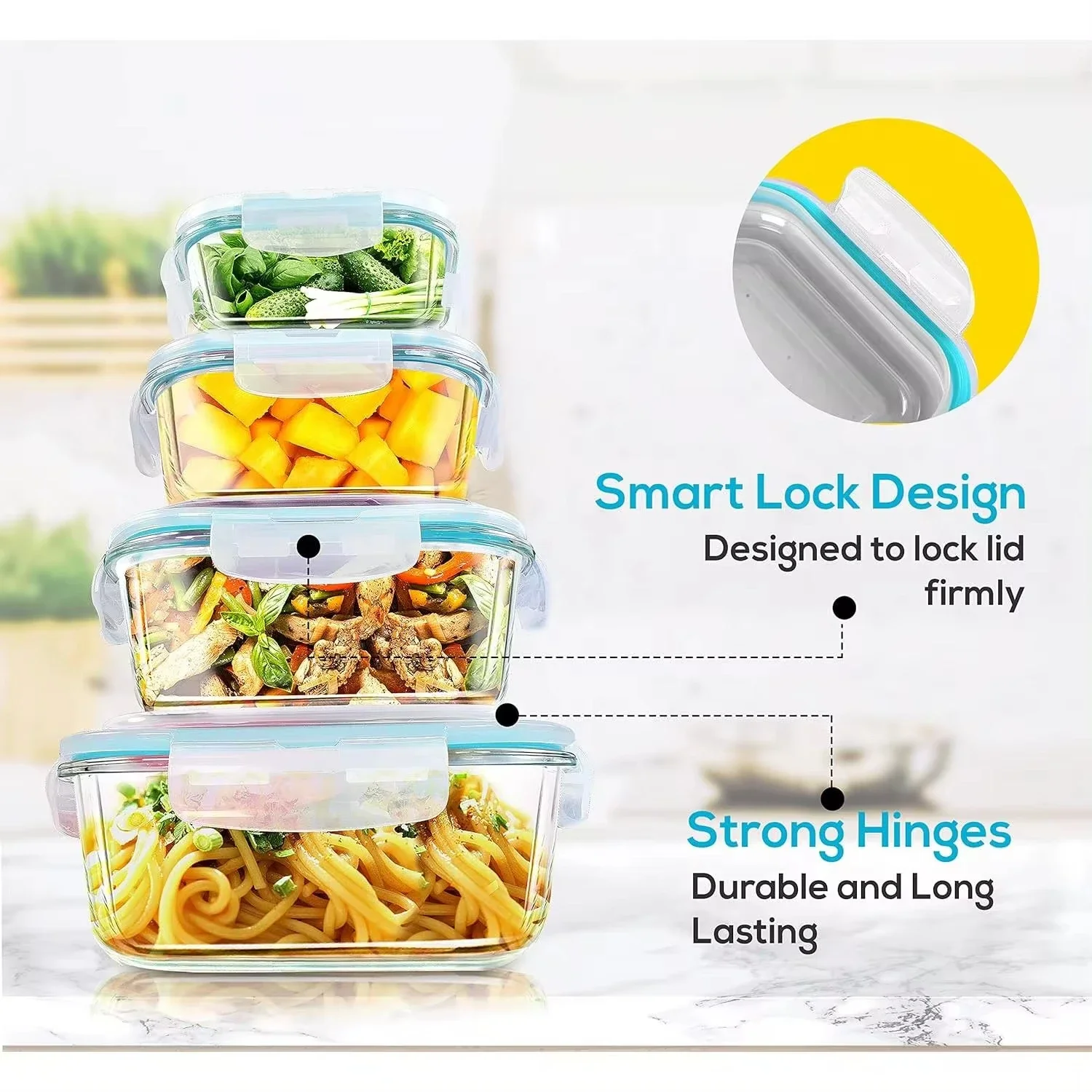 Glass Lunch Box Food Storage C - Food Storage Prep Containers ulasan dan harga