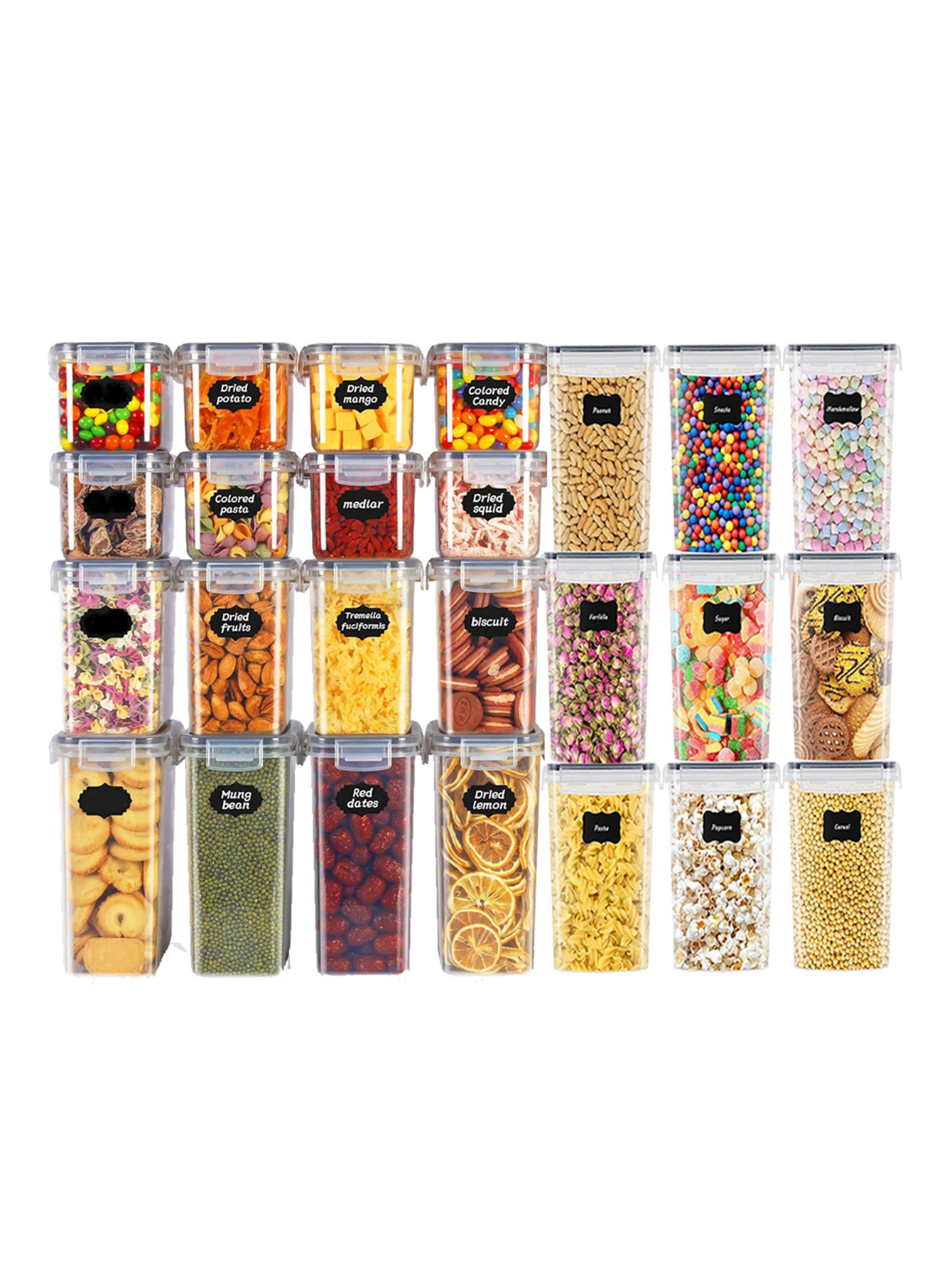 48pcs, Sealed Food Storage Con - Food Storage Jars Plastic ulasan dan harga